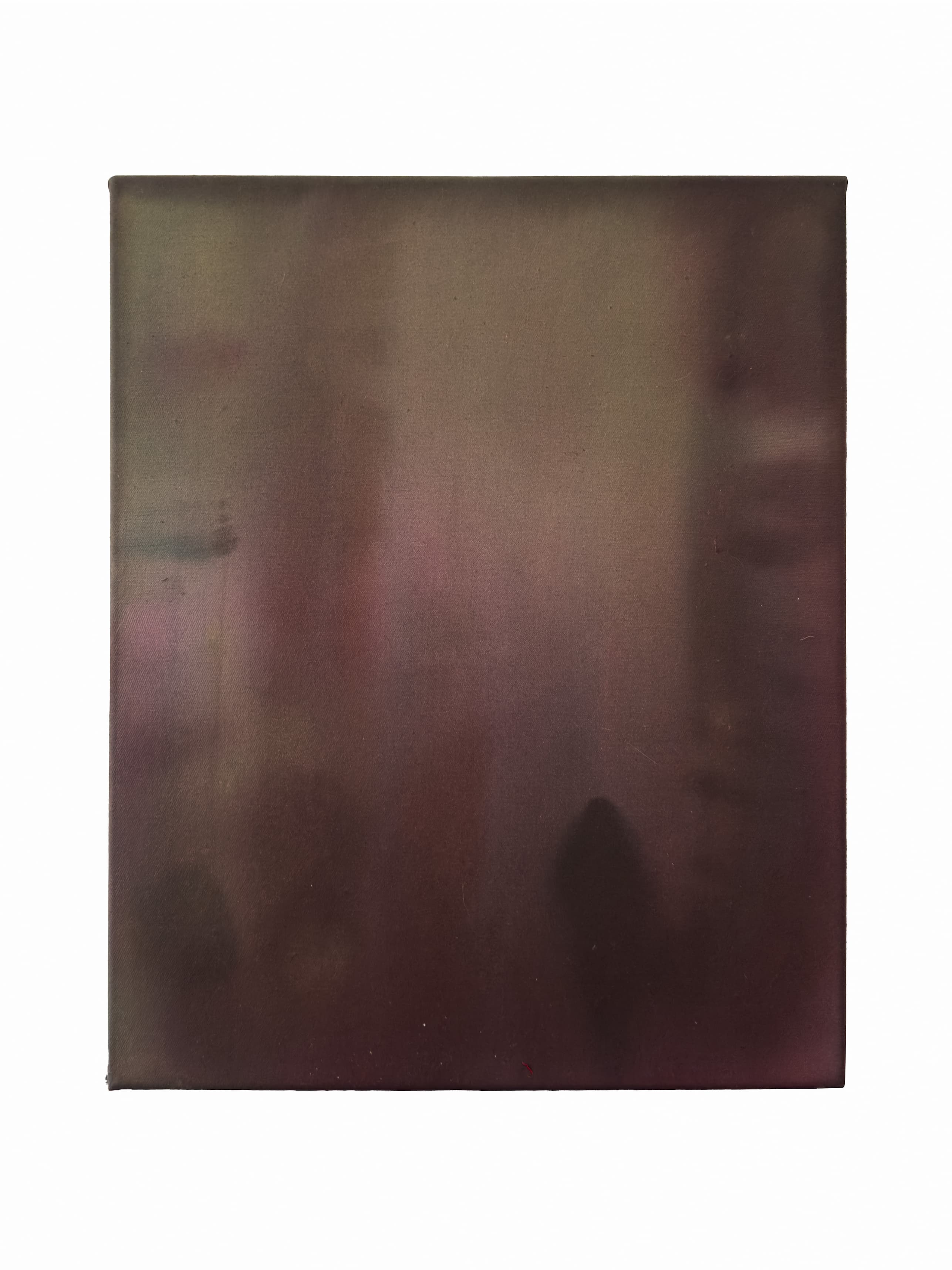Atmosphere | burnt red green II, acrylic on raw canvas, 50 × 40 cm, 2026, 450 €