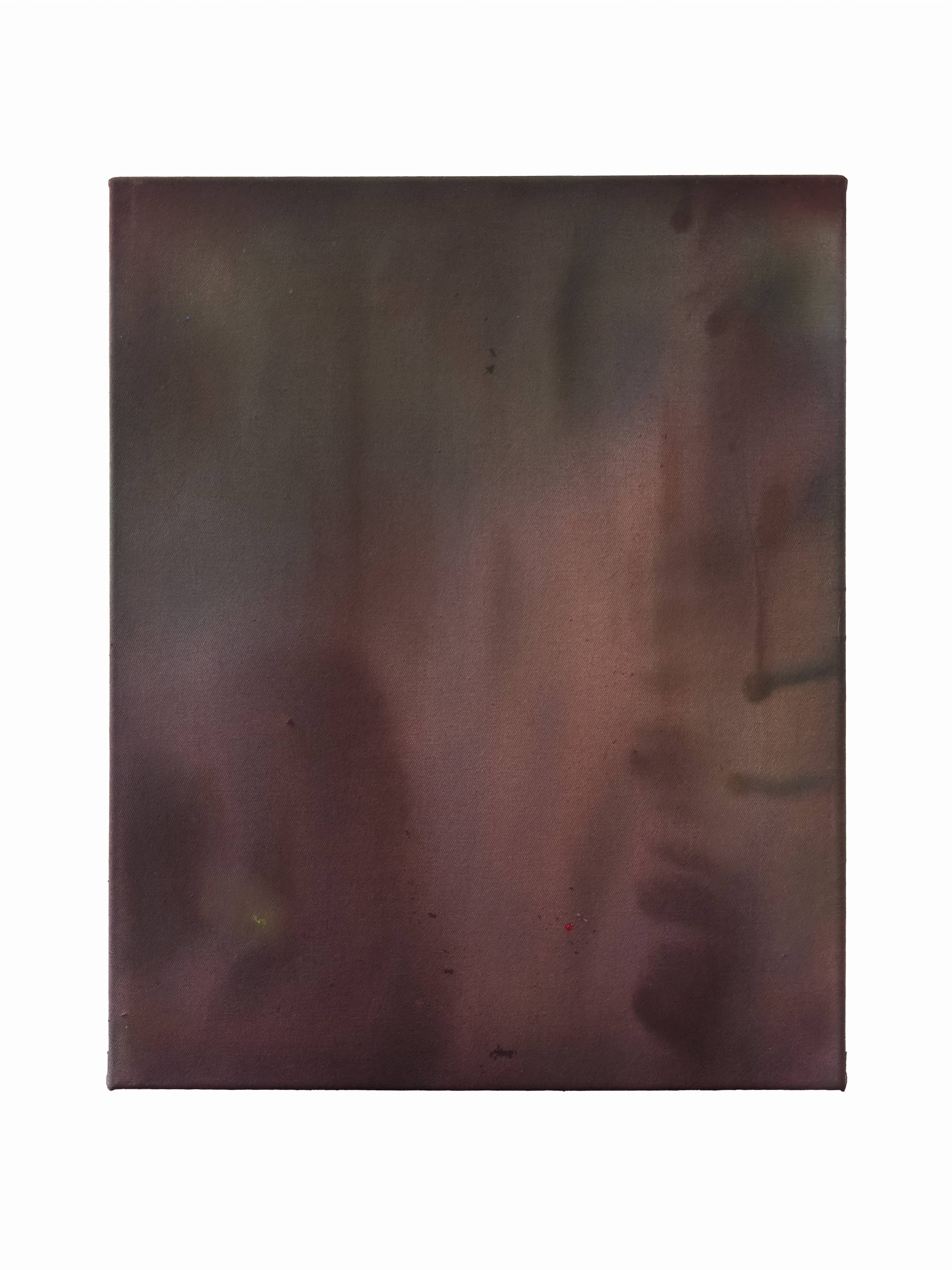 Atmosphere | burnt red green III, acrylic on raw canvas, 50 × 40 cm, 2026, 450 €