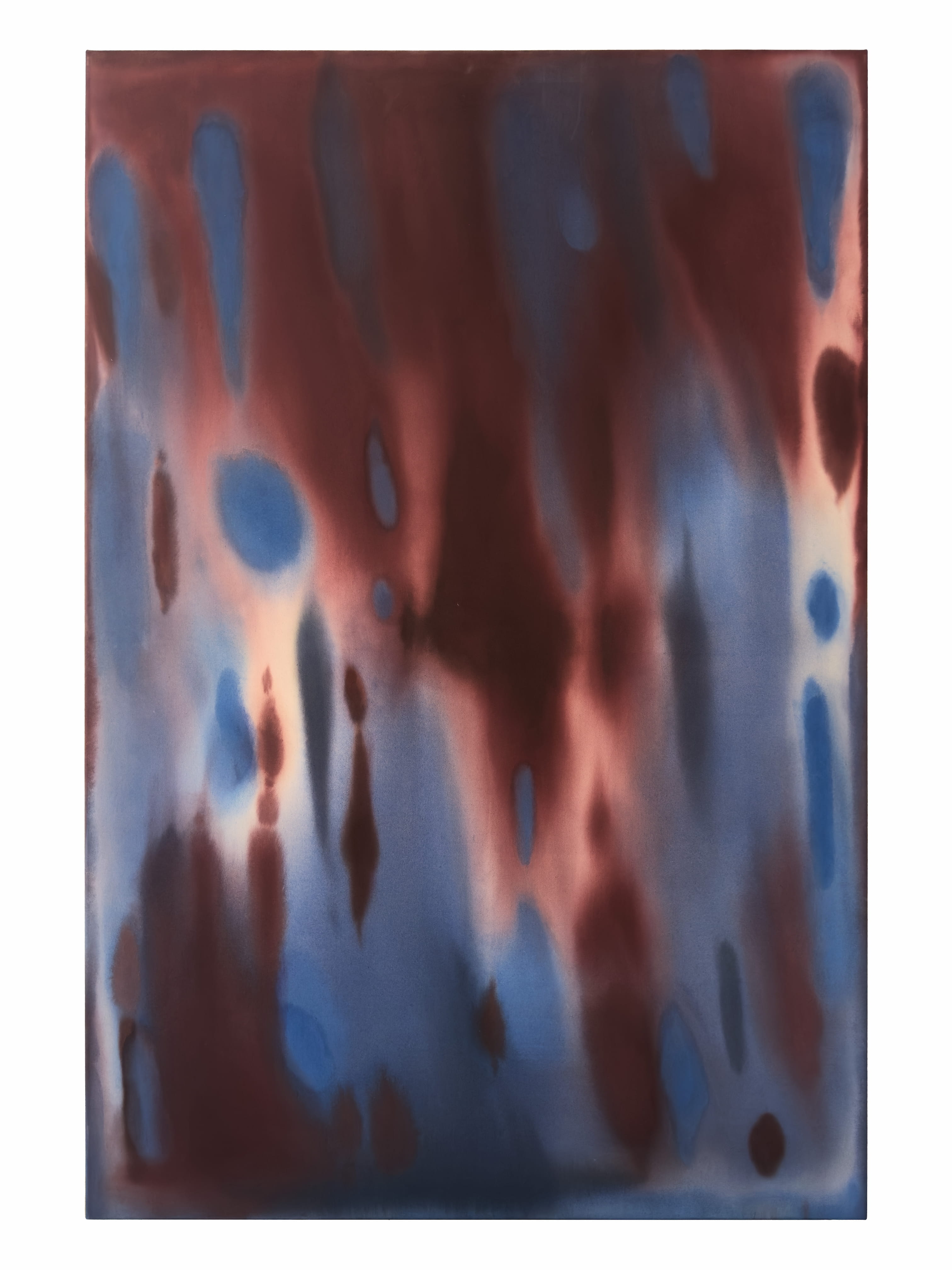 Atmosphere | burgundy khaki, acrylic on raw canvas, 150 × 100 cm, 2026, 1500 €